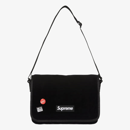 Supreme Small Velvet Messenger Bag Black (FW25) | SOLE SERIOUSS [1]