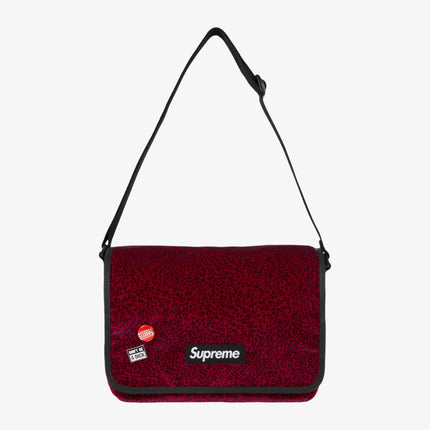 Supreme Small Velvet Messenger Bag Red Leopard (FW25) | SOLE SERIOUSS [1]