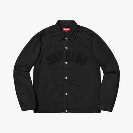 Supreme Snap Front Twill Jacket Black FW18 - SOLE SERIOUSS (1)