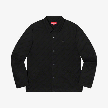 Supreme Snap Front Twill Jacket 'Jacquard Logos' Black FW19 - SOLE SERIOUSS (1)