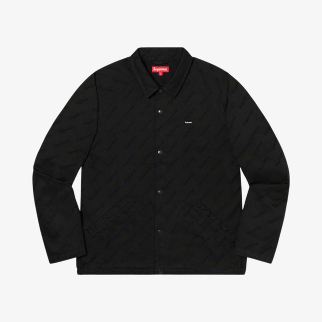 Supreme Snap Front Twill Jacket 'Jacquard Logos' Black (FW19) - SOLE SERIOUSS (1)