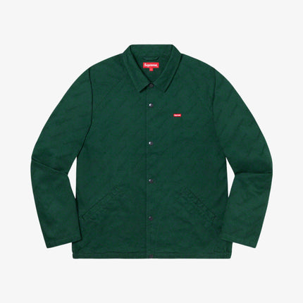 Supreme Snap Front Twill Jacket 'Jacquard Logos' Forest Green FW19 - SOLE SERIOUSS (1)