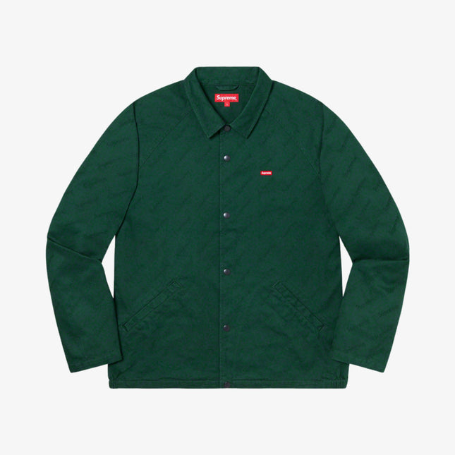 Supreme Snap Front Twill Jacket 'Jacquard Logos' Forest Green (FW19) - SOLE SERIOUSS (1)