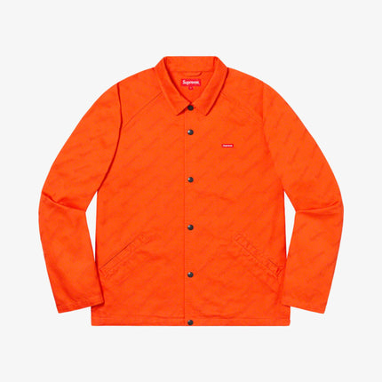 Supreme Snap Front Twill Jacket 'Jacquard Logos' Orange (FW19) - SOLE SERIOUSS (1)