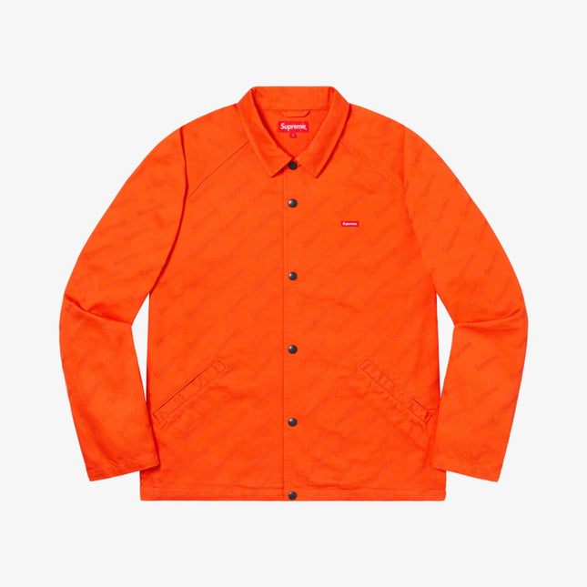 Supreme Snap Front Twill Jacket 'Jacquard Logos' Orange (FW19) - SOLE SERIOUSS (1)