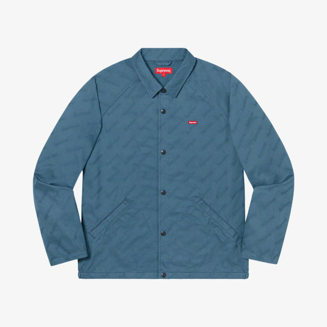 Supreme Snap Front Twill Jacket 'Jacquard Logos' Slate (FW19) - SOLE SERIOUSS (1)