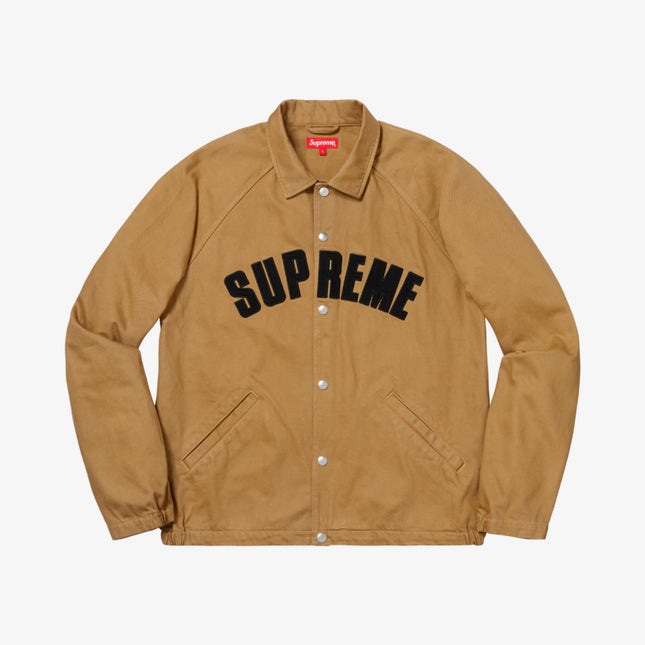 Supreme Snap Front Twill Jacket Light Gold (FW18) - SOLE SERIOUSS (1)