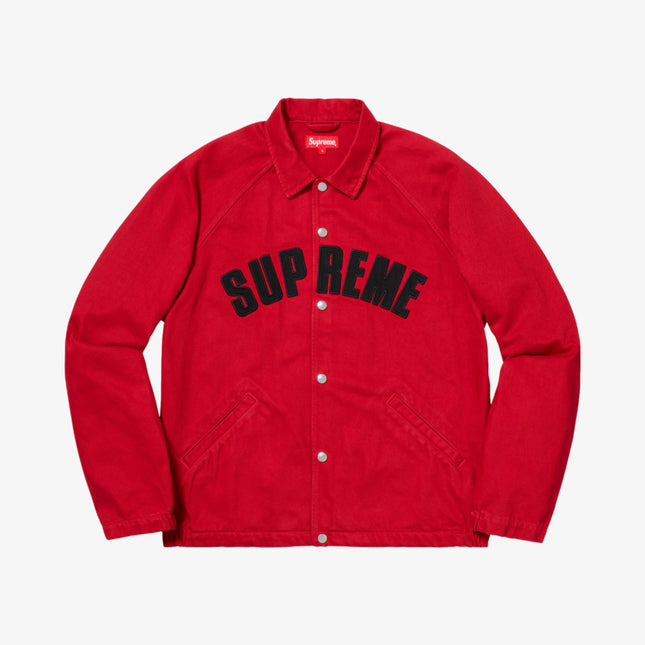 Supreme Snap Front Twill Jacket Red (FW18) - SOLE SERIOUSS (1)