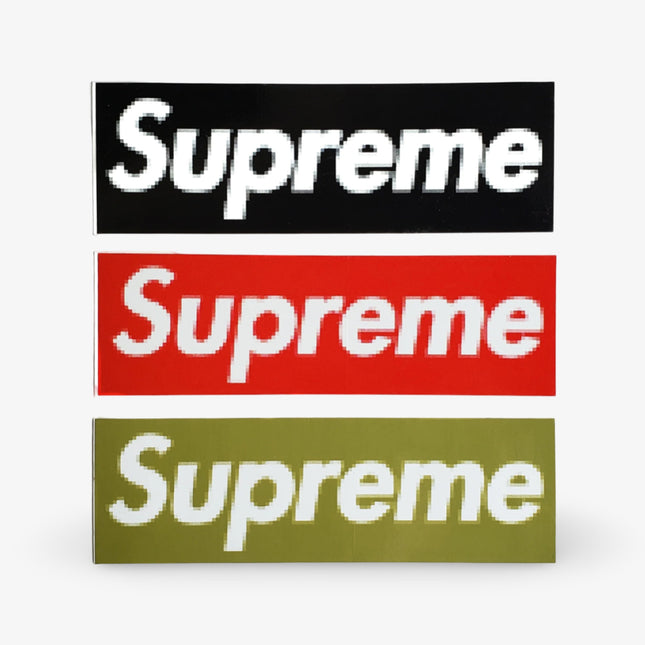Supreme Sticker 'Box Logo Pixelated' (Set of 3) Black / Red / Olive Green 2000 - SOLE SERIOUSS (1)