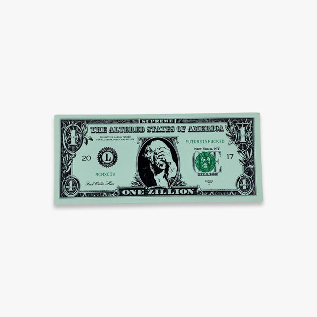 Supreme Sticker 'One Zillion Dollar Bill / The Altered States of America' Green (FW17) | SOLE SERIOUSS [1]