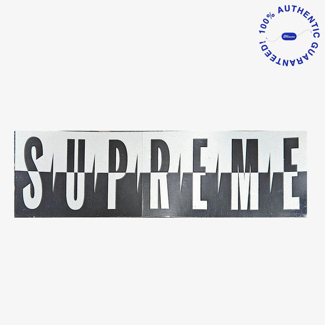 Supreme Sticker 'Split Logo' Black / Silver (FW25) | SOLE SERIOUSS [1]