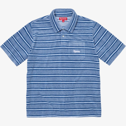 Supreme Stripe Terry S/S Polo Royal (SS24) - SOLE SERIOUSS (1)