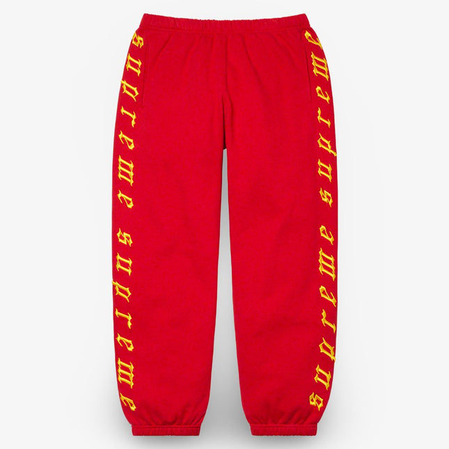 Supreme Sweatpant 'Raised Embroidery' Red (FW21) - SOLE SERIOUSS (1)