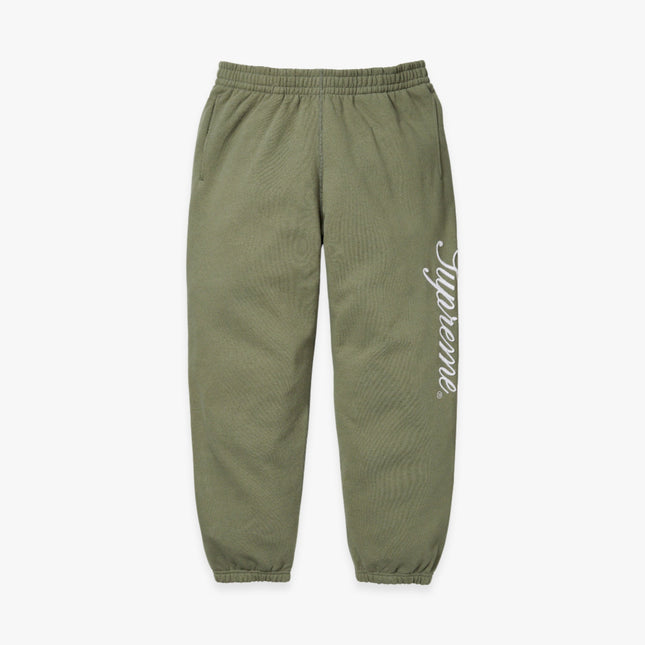 Supreme Sweatpant 'Raised Script' Light Olive (FW23) - SOLE SERIOUSS (1)