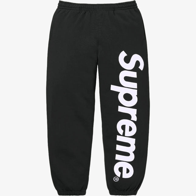 Supreme Sweatpant 'Satin Appliqué' Black (FW24) | SOLE SERIOUSS [1]