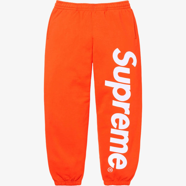 Supreme Sweatpant 'Satin Appliqué' Bright Orange (FW24) | SOLE SERIOUSS [1]
