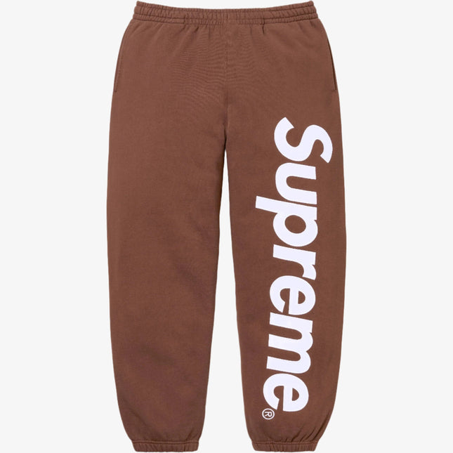 Supreme Sweatpant 'Satin Appliqué' Brown (FW24) | SOLE SERIOUSS [1]