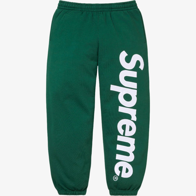 Supreme Sweatpant 'Satin Appliqué' Dark Green (FW24) | SOLE SERIOUSS [1]