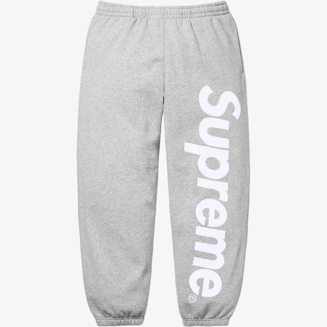 Supreme Sweatpant 'Satin Appliqué' Heather Grey (FW24) | SOLE SERIOUSS [1]