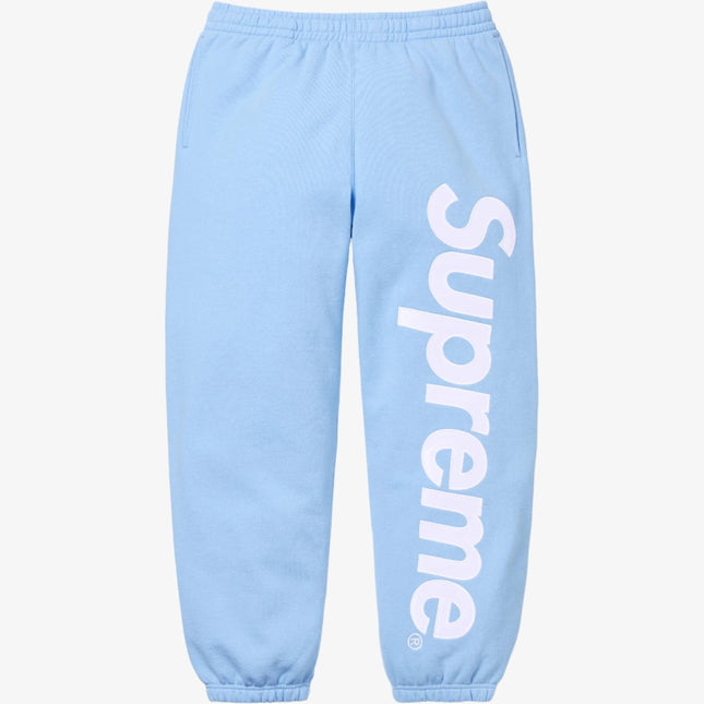 Supreme Sweatpant 'Satin Appliqué' Light Blue (FW24) | SOLE SERIOUSS [1]