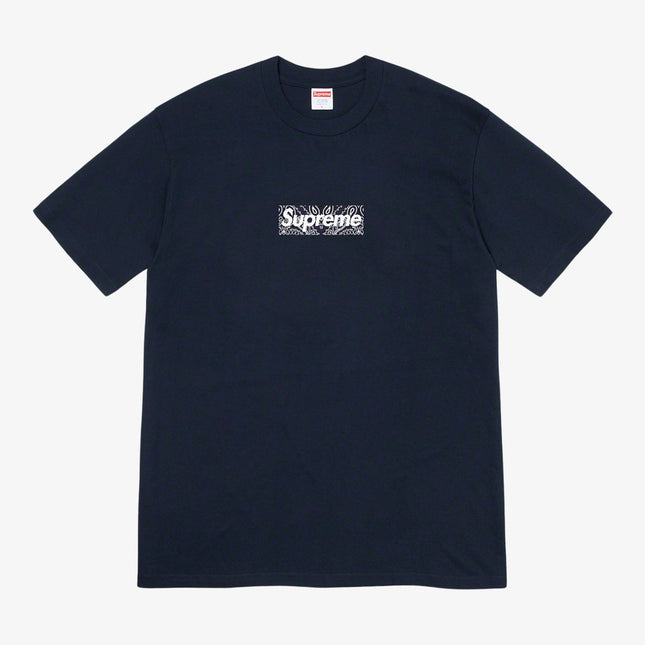 Supreme Tee 'Bandana Box Logo' Navy (FW19) - SOLE SERIOUSS (1)