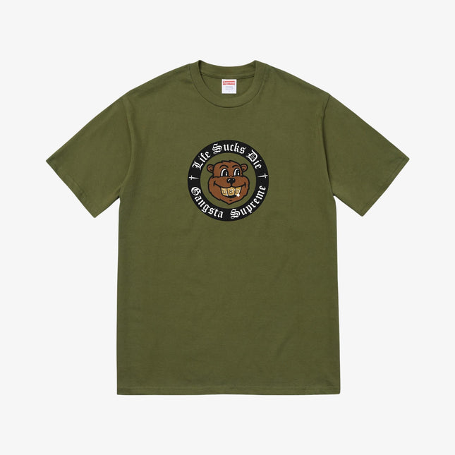 Supreme Tee 'Life Sucks Die' Olive (FW18) - SOLE SERIOUSS (1)