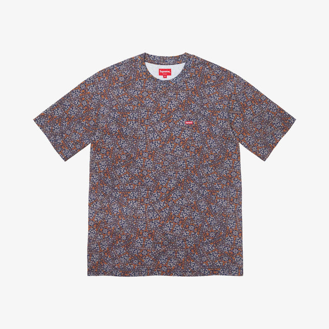 Supreme Tee 'Small Box' Navy Floral Cards (FW21) - SOLE SERIOUSS (1)