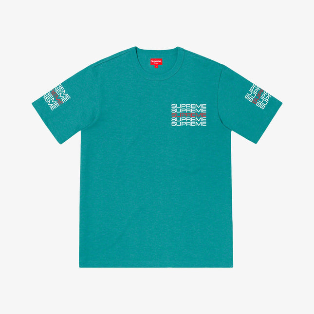 Supreme Tee 'Stack Logo' Dusty Teal (SS19) - SOLE SERIOUSS (1)