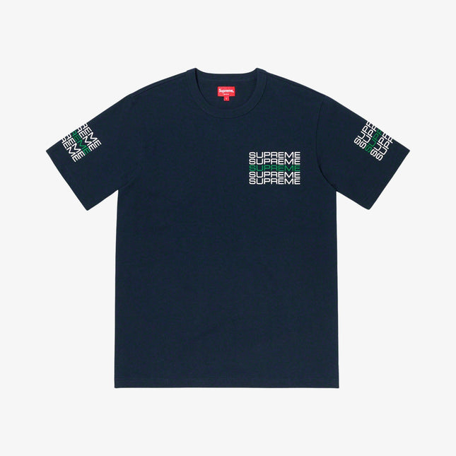 Supreme Tee 'Stack Logo' Navy (SS19) - SOLE SERIOUSS (1)