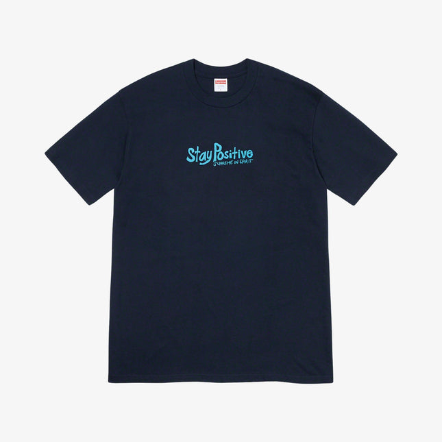 Supreme Tee 'Stay Positive' Navy (FW20) - SOLE SERIOUSS (1)