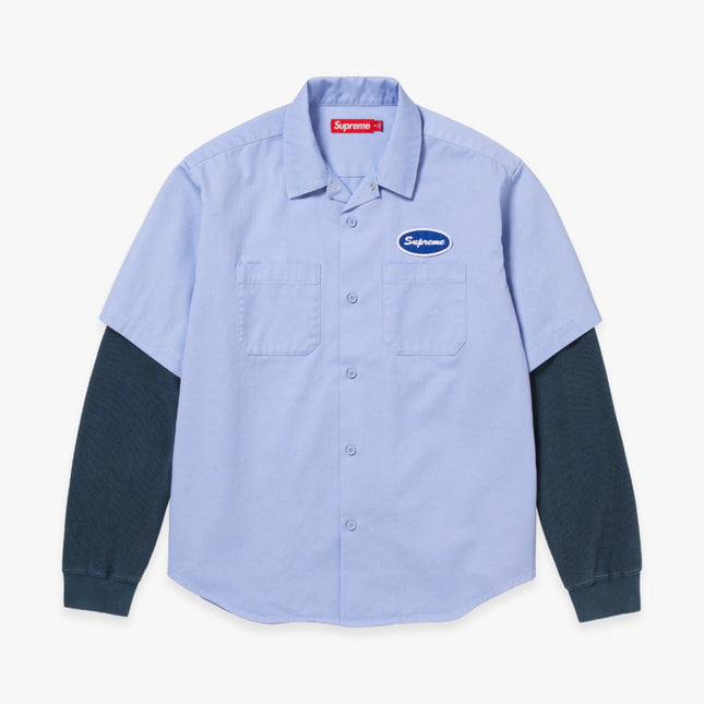 Supreme Thermal Sleeve Work Shirt Light Blue (FW23) - SOLE SERIOUSS (1)