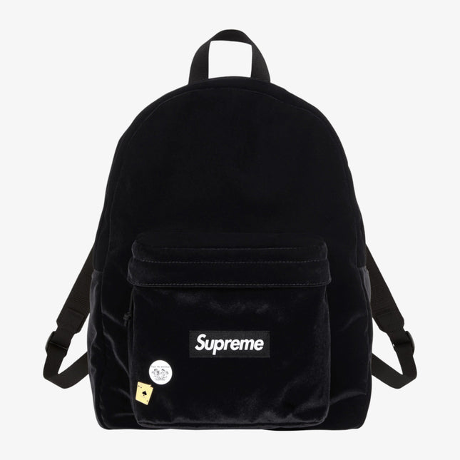Supreme Velvet Backpack Black (FW25) | SOLE SERIOUSS [1]