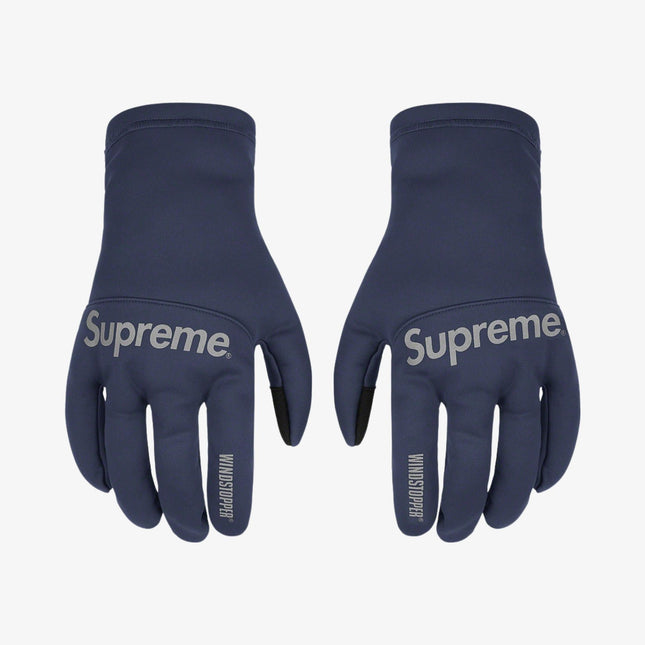 Supreme WINDSTOPPER Gloves Navy (FW21) - SOLE SERIOUSS (1)