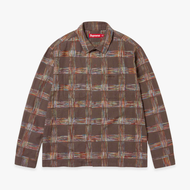 Supreme Woven Plaid Shirt Light Brown (FW23) - SOLE SERIOUSS (1)