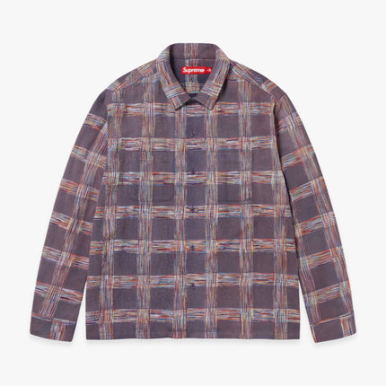 Supreme Woven Plaid Shirt Washed Navy (FW23) - SOLE SERIOUSS (1)