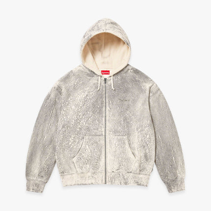 Supreme Zip Up Hooded Sweatshirt 'Crackle' Natural (FW23) - SOLE SERIOUSS (1)