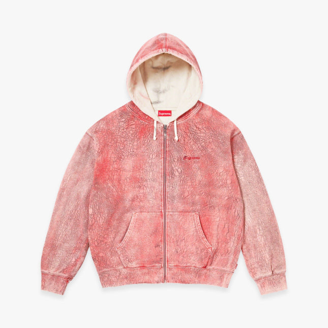 Supreme Zip Up Hooded Sweatshirt 'Crackle' Red FW23 - Atelier-lumieres Cheap Sneakers Sales Online (1)