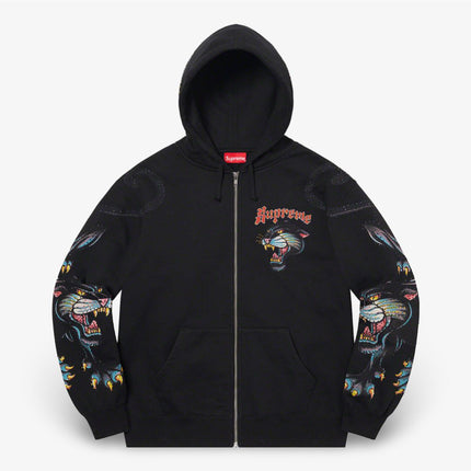 Supreme Zip Up Hooded Sweatshirt 'Panther' Black (SS21) - SOLE SERIOUSS (1)