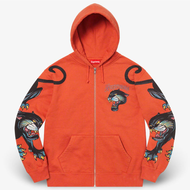 Supreme Zip Up Hooded Sweatshirt 'Panther' Burnt Orange (SS21) - SOLE SERIOUSS (1)