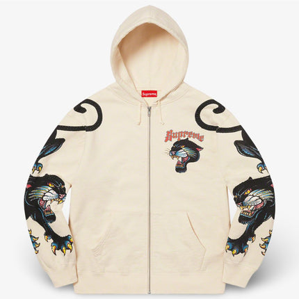 Supreme Zip Up Hooded Sweatshirt 'Panther' Natural (SS21) - SOLE SERIOUSS (1)