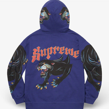 Supreme Zip Up Hooded Sweatshirt 'Panther' Washed Navy (SS21) - SOLE SERIOUSS (2)