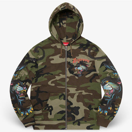 Supreme Zip Up Hooded Sweatshirt 'Panther' Woodland Camo (SS21) - SOLE SERIOUSS (2)