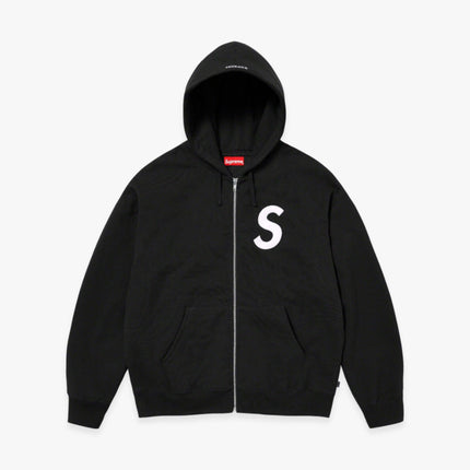 Supreme Zip Up Hooded Sweatshirt 'S Logo' Black (FW23) - SOLE SERIOUSS (1)