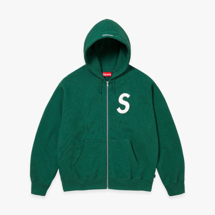 Supreme Zip Up Hooded Sweatshirt 'S Logo' Dark Green (FW23) - SOLE SERIOUSS (1)