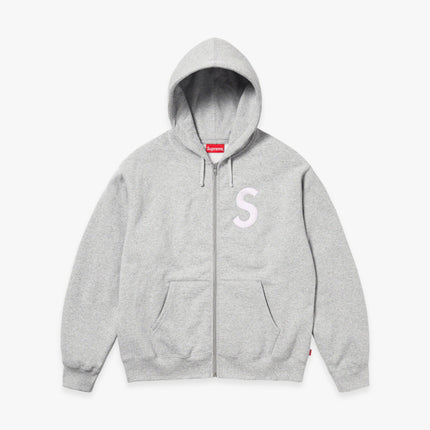 Supreme Zip Up Hooded Sweatshirt 'S Logo' Heather Grey (FW23) - SOLE SERIOUSS (1)