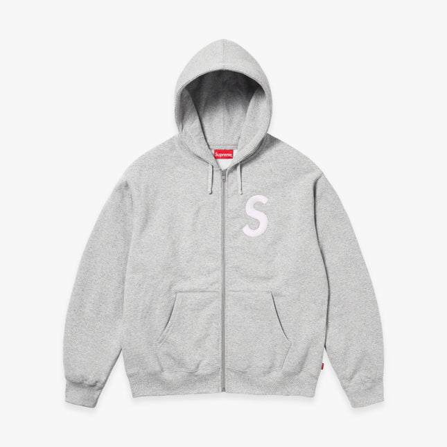 Supreme Zip Up Hooded Sweatshirt 'S Logo' Heather Grey FW23 - Atelier-lumieres Cheap Sneakers Sales Online (1)