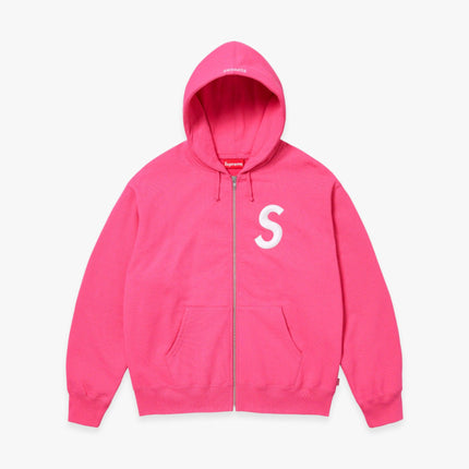 Supreme Zip Up Hooded Sweatshirt 'S Logo' Magenta (FW23) - SOLE SERIOUSS (1)