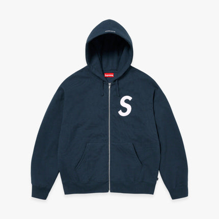 Supreme Zip Up Hooded Sweatshirt 'S Logo' Navy (FW23) - SOLE SERIOUSS (1)