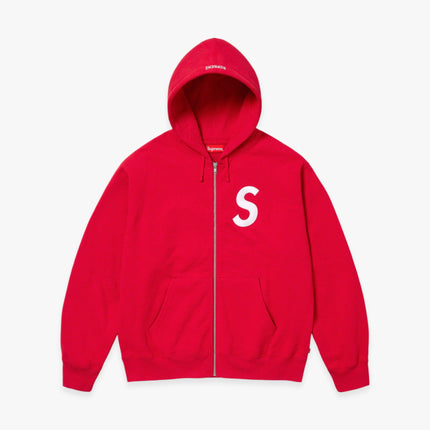 Supreme Zip Up Hooded Sweatshirt 'S Logo' Red (FW23) - SOLE SERIOUSS (1)