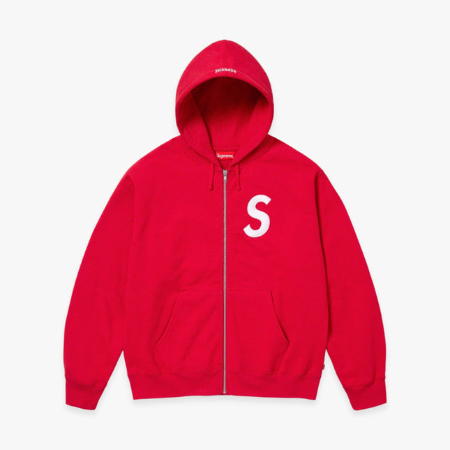 Supreme Zip Up Hooded Sweatshirt 'S Logo' Red FW23 - Atelier-lumieres Cheap Sneakers Sales Online (1)